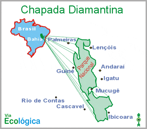 Mapa da Chapada Diamantina Mapa da Chapada Diamantina
