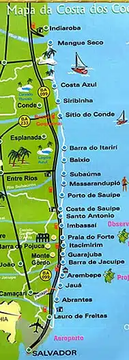 mapa da Costa dos Coqueiros BA mapa da Costa dos Coqueiros BA