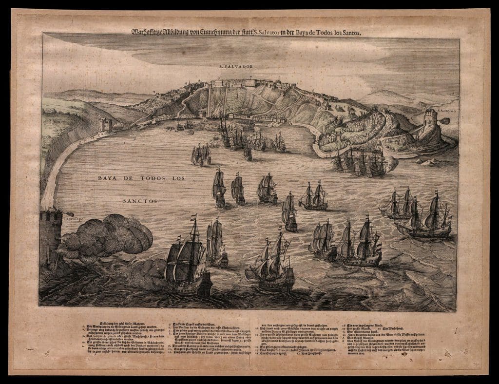 Mapa da entrada de São Salvador da Bahia de Todos os Santos Mapa da entrada de São Salvador da Bahia de Todos os Santos