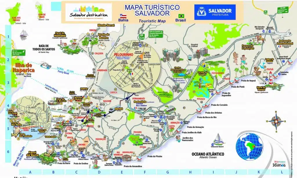 Mapa Turístico de Salvador da Bahia Mapa Turístico de Salvador da Bahia
