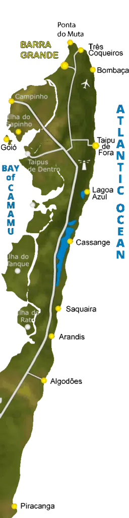 Mapa da Península de Maraú Mapa da Península de Maraú