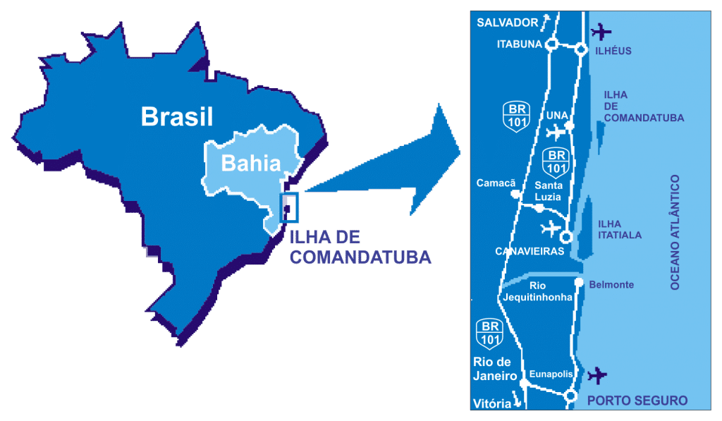 mapa do Município de Una na Bahia mapa do Município de Una na Bahia