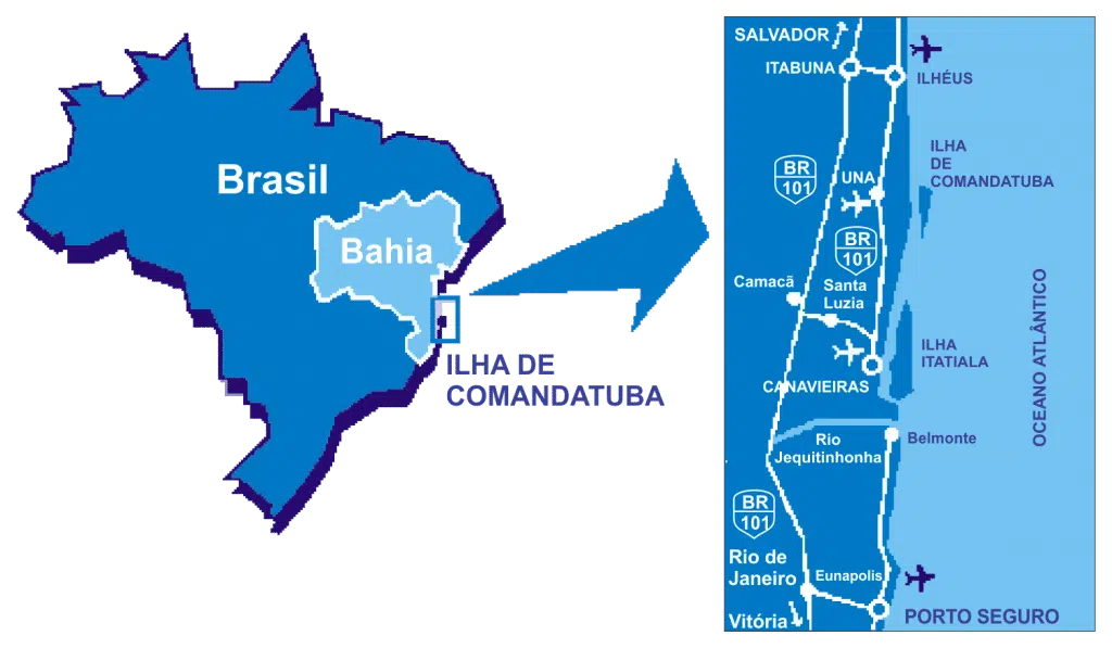 mapa do Município de Una na Bahia mapa do Município de Una na Bahia