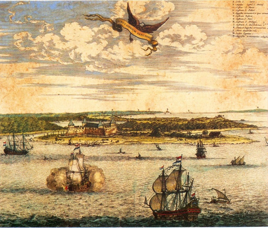 VISTA CIDADE SALVADOR GRAVURA SECULO XVII VISTA CIDADE SALVADOR GRAVURA SECULO XVII