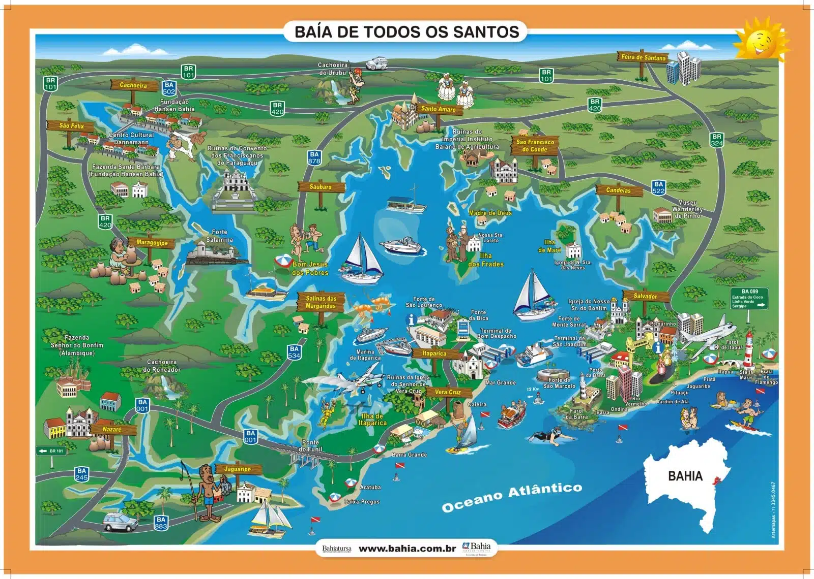 Mapa da Baía de Todos os Santos Mapa da Baía de Todos os Santos