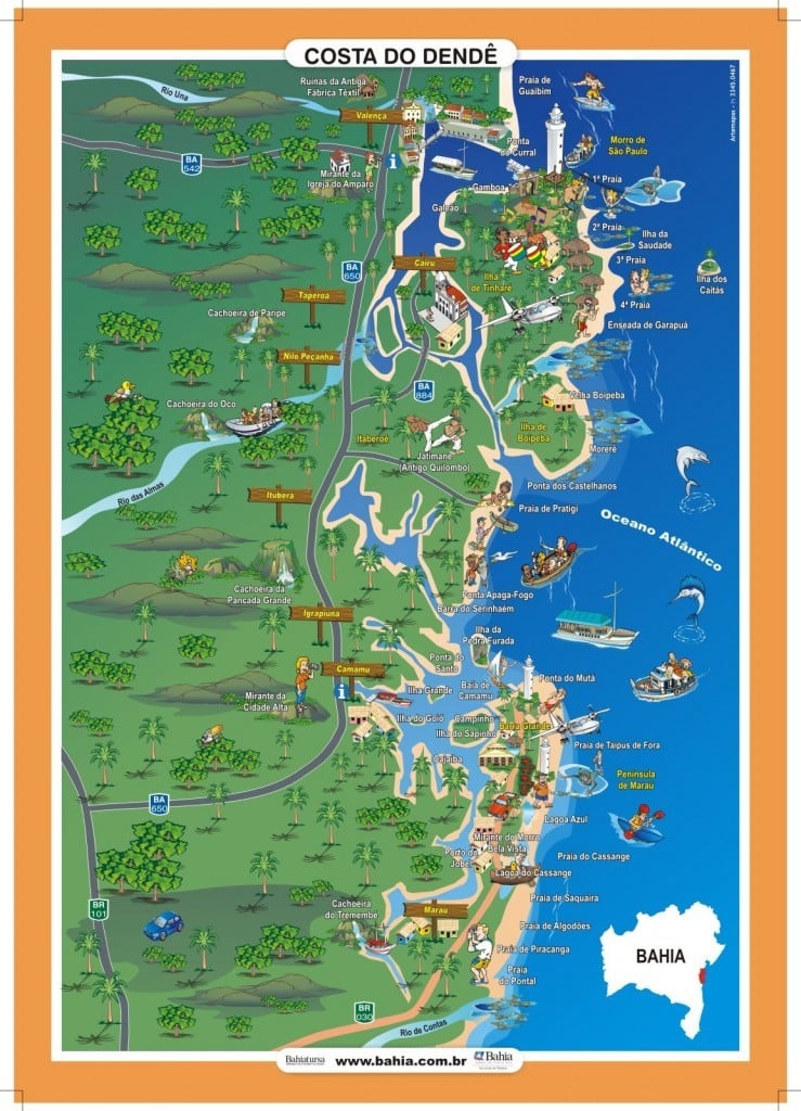 mapa da Costa do Dende na Bahia mapa da Costa do Dende na Bahia