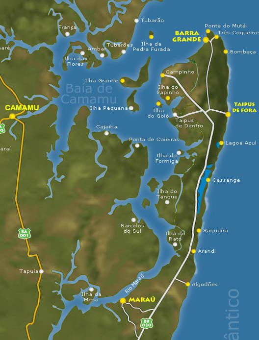 Mapa Baia de Camamu Mapa Baia de Camamu