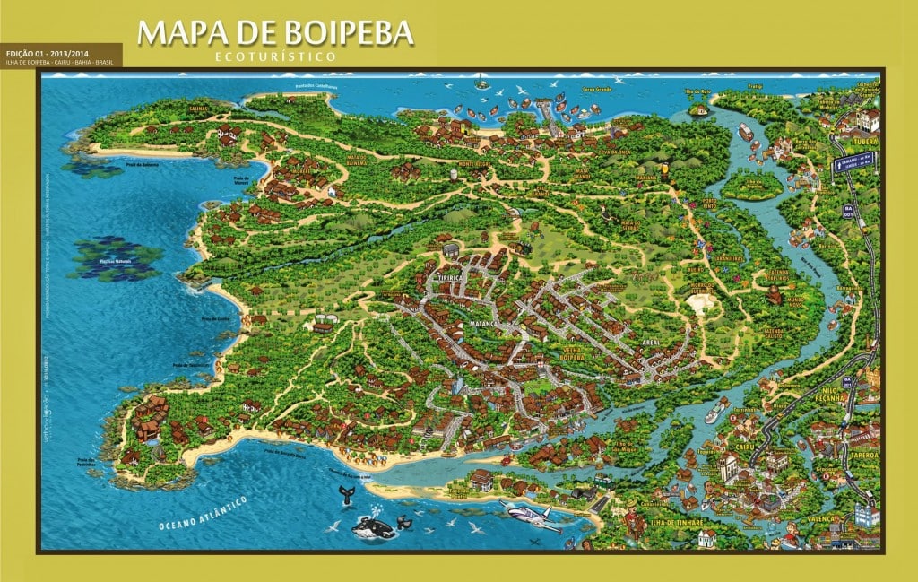 Mapa da Ilha de Boipeba Mapa da Ilha de Boipeba
