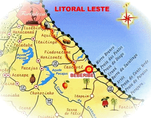 Mapa de Beberibe CE Mapa de Beberibe CE