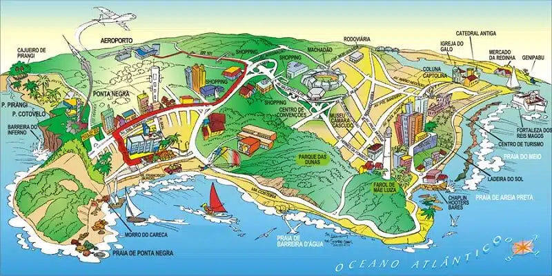 Mapa Turístico de Natal RN Mapa Turístico de Natal RN