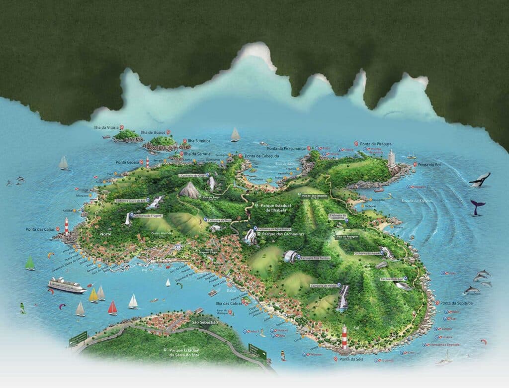 Mapa Turístico de Ilhabela Mapa Turístico de Ilhabela