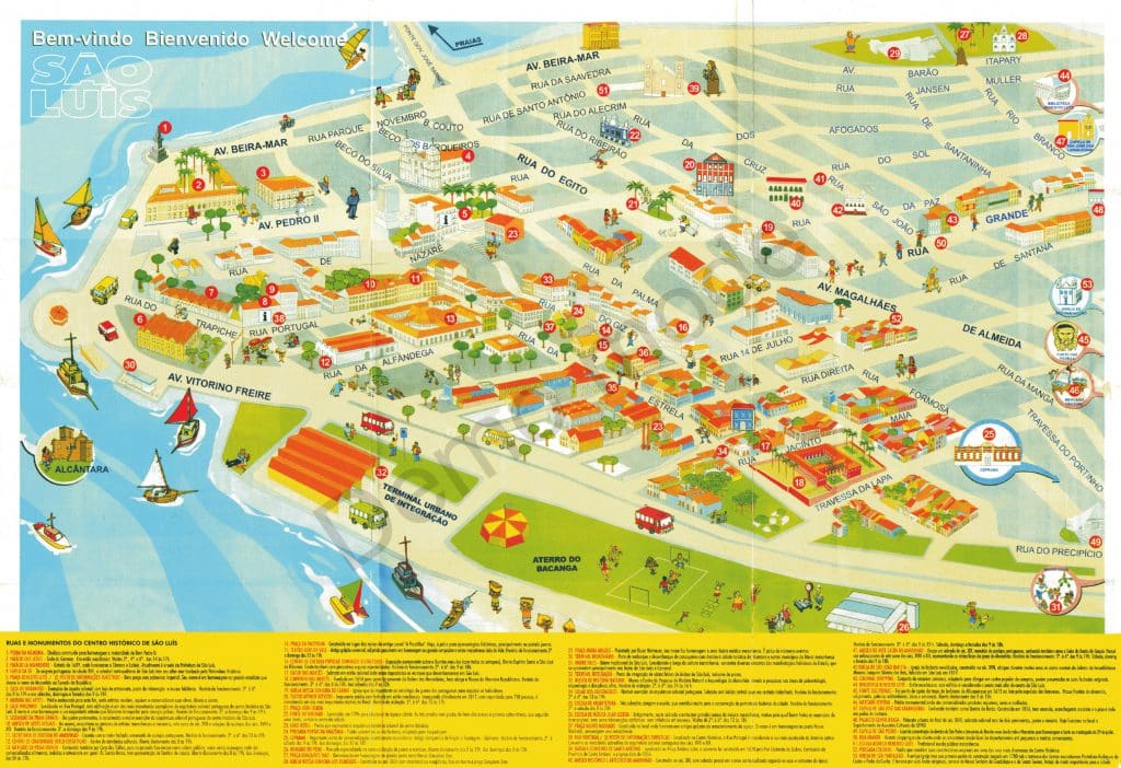 Mapa do centro histórico de São Luís do Maranhão Mapa do centro histórico de São Luís do Maranhão