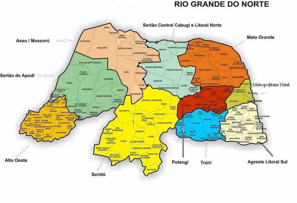 Mapa do RN por territórios Mapa do RN por territórios