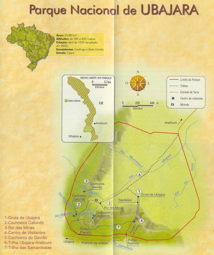 mapa Parque Nacional de Ubajara mapa Parque Nacional de Ubajara