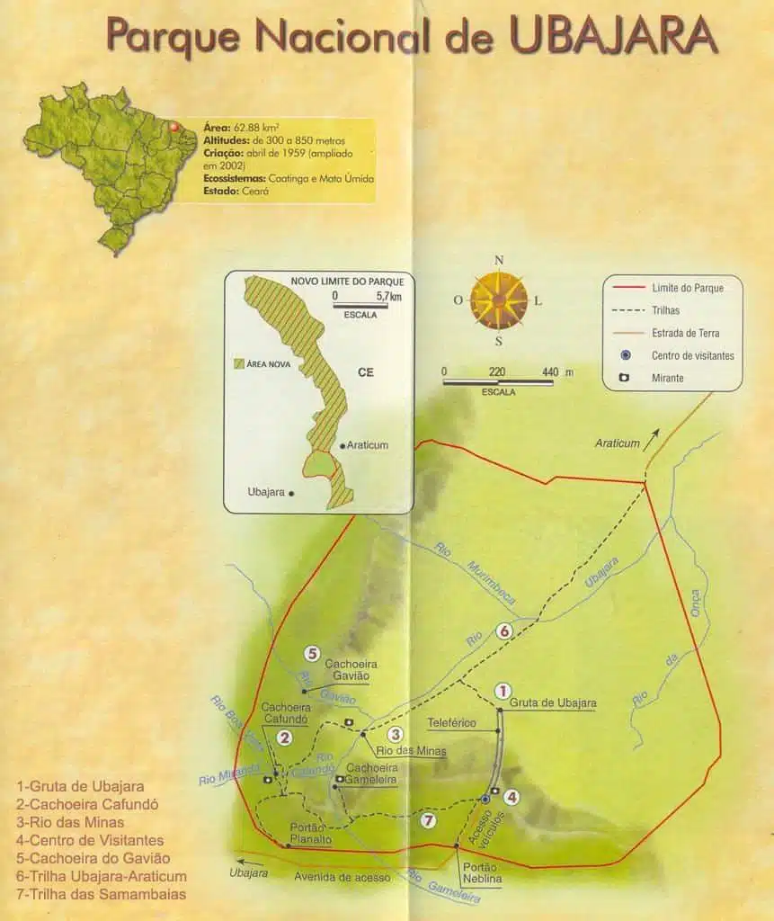 mapa Parque Nacional de Ubajara mapa Parque Nacional de Ubajara