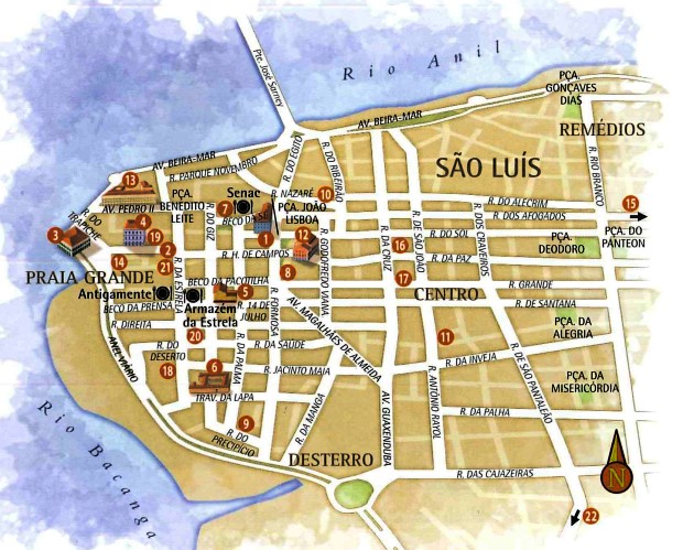 mapa do centro histórico de São Luís do Maranhão mapa do centro histórico de São Luís do Maranhão