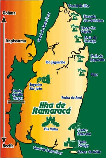 mapa da Ilha de Itamaracá mapa da Ilha de Itamaracá