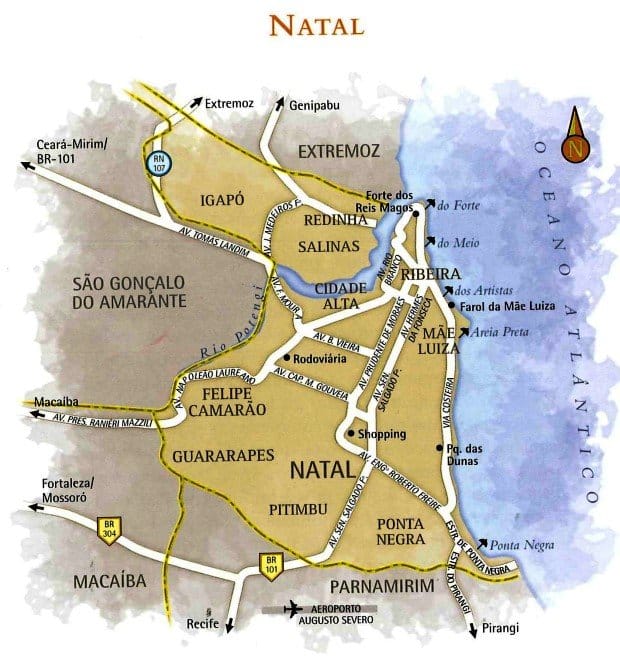 mapa de Natal RN mapa de Natal RN