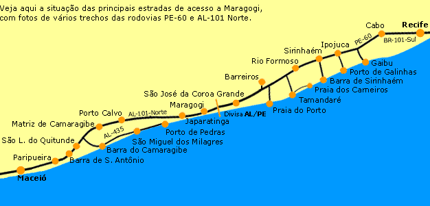 mapa das praias de Tamandaré mapa das praias de Tamandaré