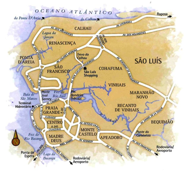 mapa de São Luís do Maranhão mapa de São Luís do Maranhão