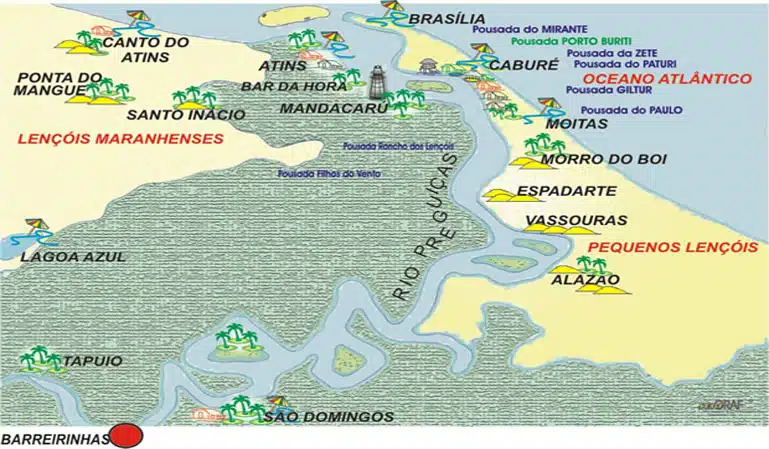 Mapa de Barreirinhas Mapa de Barreirinhas