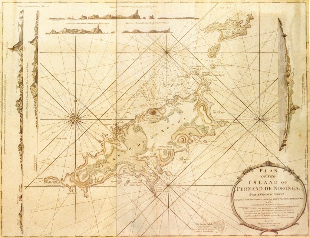 Mapa histórico do arquipélago de Fernando de Noronha