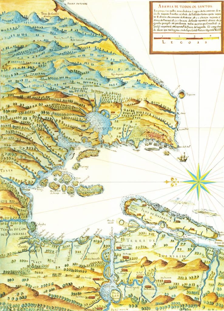 Mapa histórico da Baía de Todos os Santos de 1616. Mapa histórico da Baía de Todos os Santos de 1616.