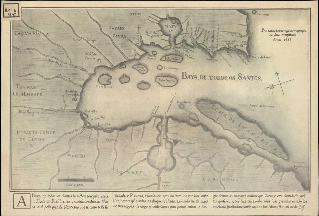 Mapa da Baía de Todos os Santos de 1642 a da Baía de Todos os Santos de 1642