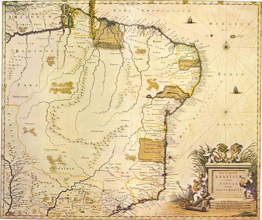 Mapa das capitanias hereditárias do Brasil Mapa das capitanias hereditárias do Brasil