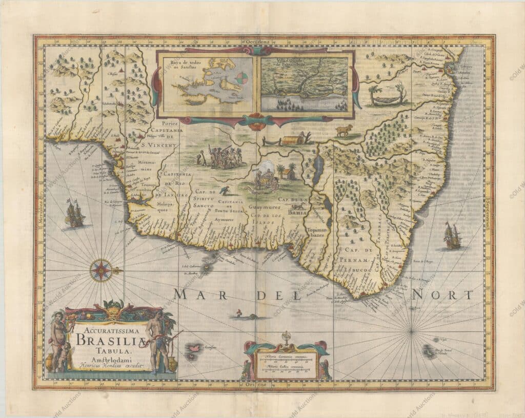 "Accuratissima Brasiliae Tabula", Hondius, Henricus "Accuratissima Brasiliae Tabula", Hondius, Henricus