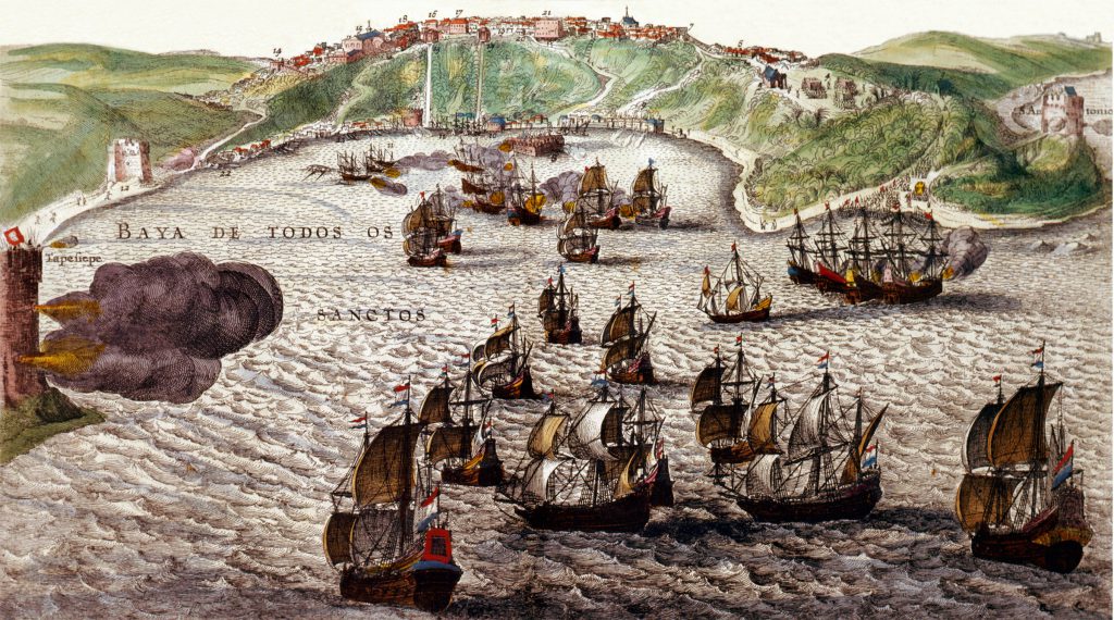Pintura de Hassel Gerritsz sobre a invasão a Salvador em 1624 Pintura de Hassel Gerritsz sobre a invasão a Salvador em 1624