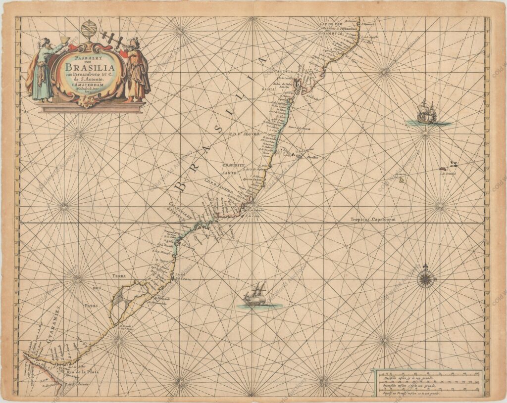 mapa da costa do Brasil de 1665 mapa da costa do Brasil de 1665