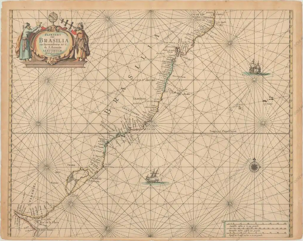 mapa da costa do Brasil de 1665 mapa da costa do Brasil de 1665