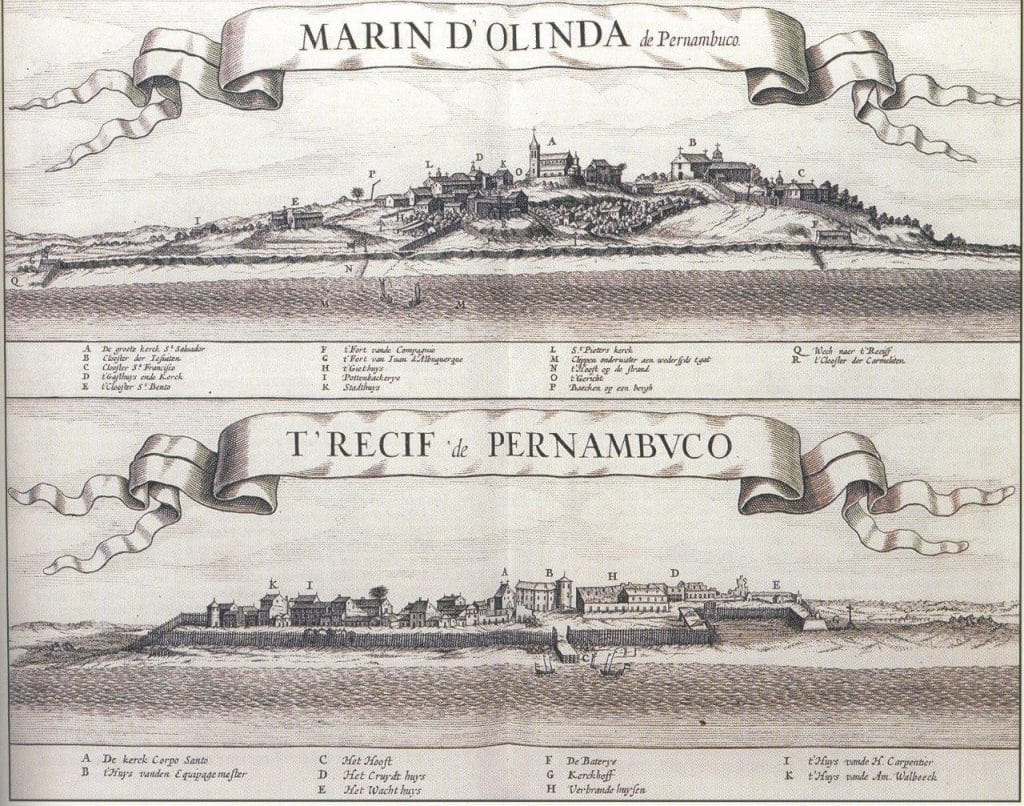 vista de Recife e Olinda seculo XVIII vista de Recife e Olinda seculo XVIII