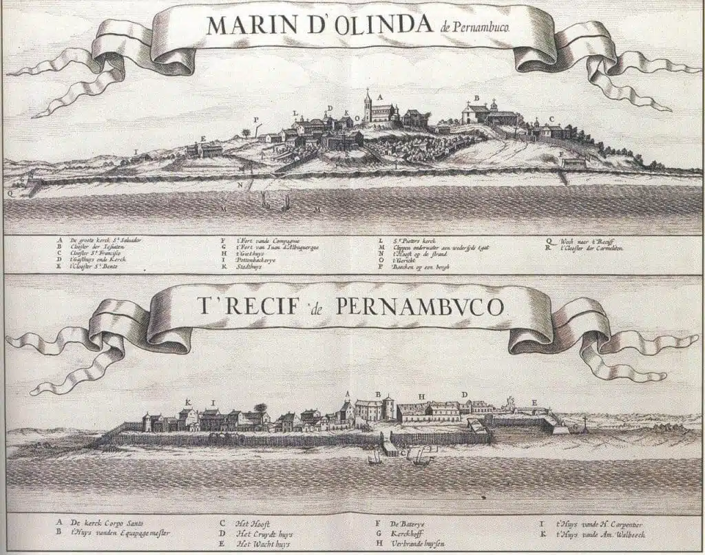 vista de Recife e Olinda seculo XVIII vista de Recife e Olinda seculo XVIII