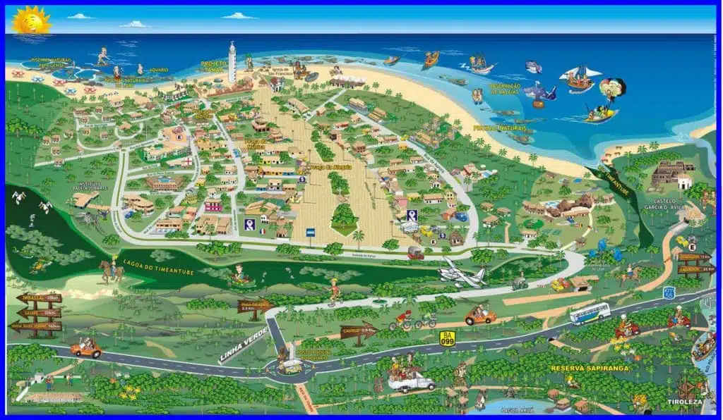 Mapa da Praia do Forte - Bahia Mapa da Praia do Forte - Bahia