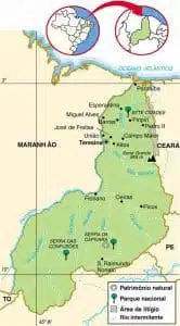 Mapa Turistico do Piauí Mapa Turistico do Piauí