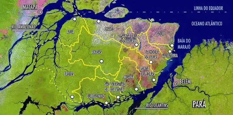 mapa do Arquipélago de Marajó mapa do Arquipélago de Marajó