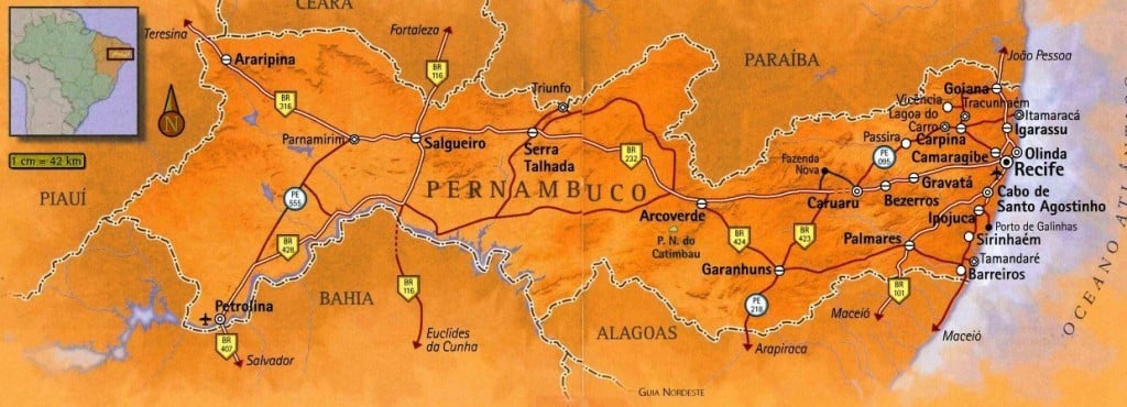 mapa de Pernambuco mapa de Pernambuco