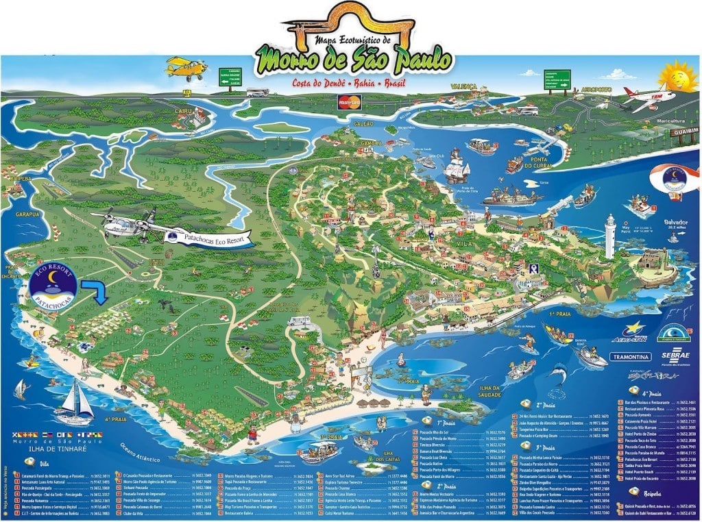 mapa turístico do Morro de São Paulo - BA mapa turistico do Morro de São Paulo - BA