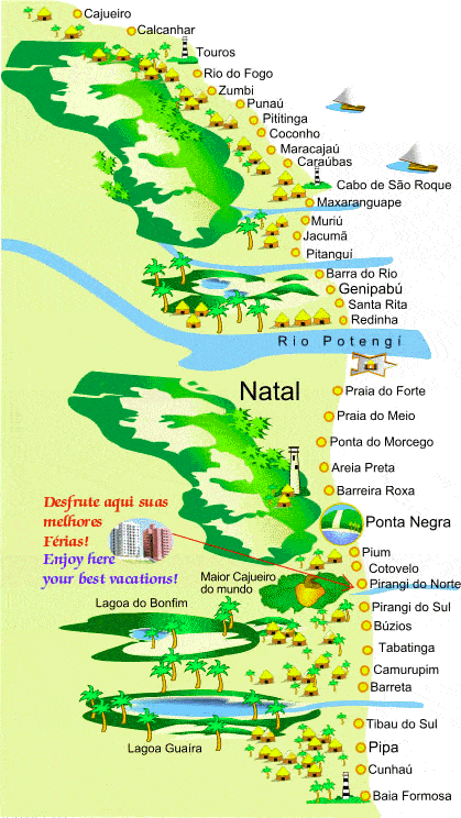 Mapa do litoral do RN Mapa do litoral do RN