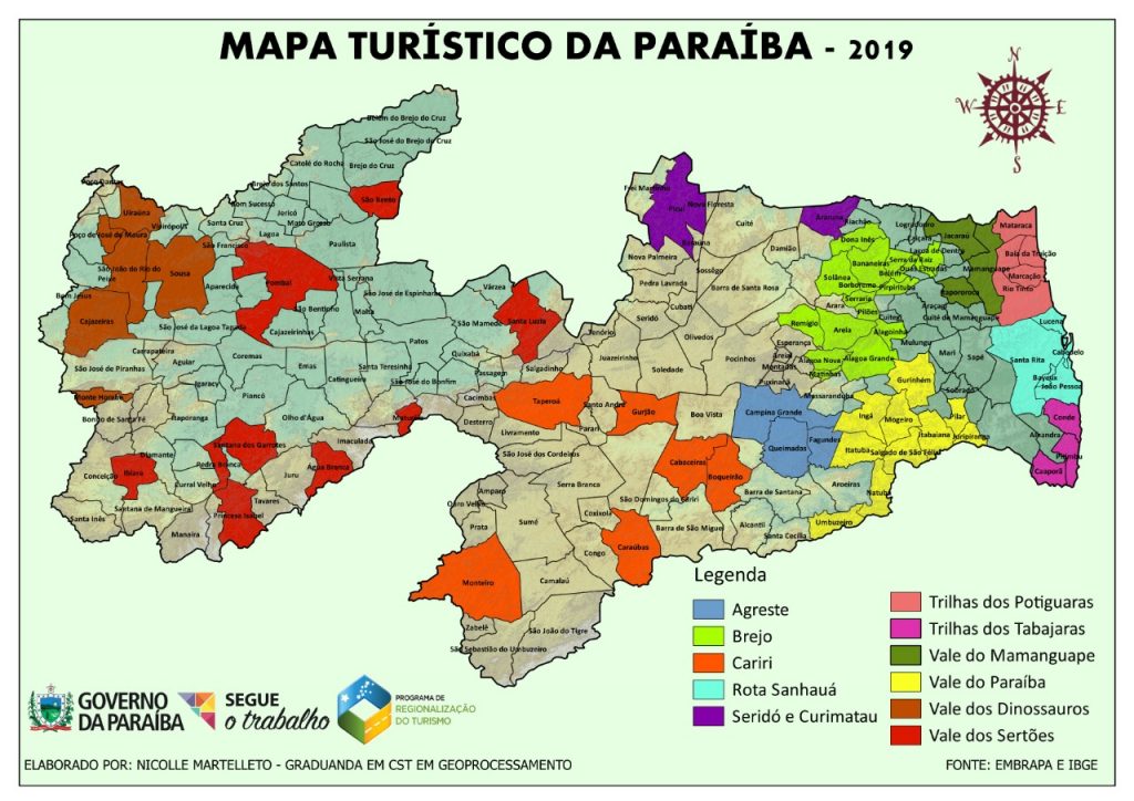 mapa turístico da Paraiba mapa turístico da Paraiba