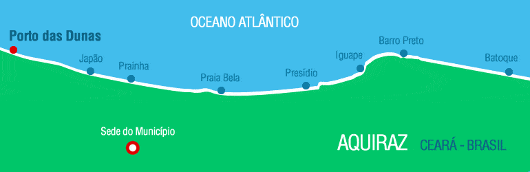 Mapa das praias de Aquiraz Mapa das praias de Aquiraz