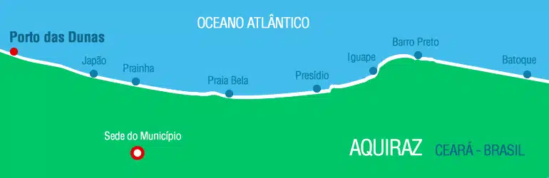 Mapa das praias de Aquiraz Mapa das praias de Aquiraz
