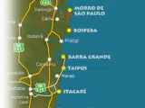 Mapa das praias no sul da Bahia Mapa das praias no sul da Bahia