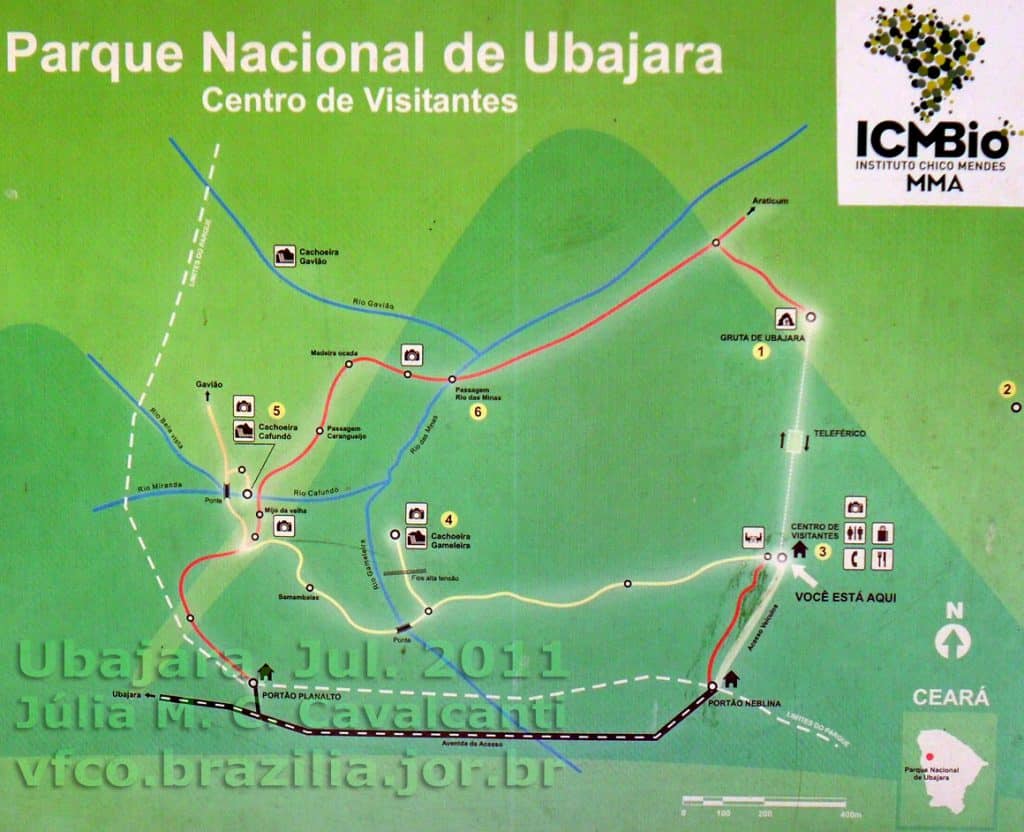 Mapa do Parque Nacional de Ubajara Mapa do Parque Nacional de Ubajara