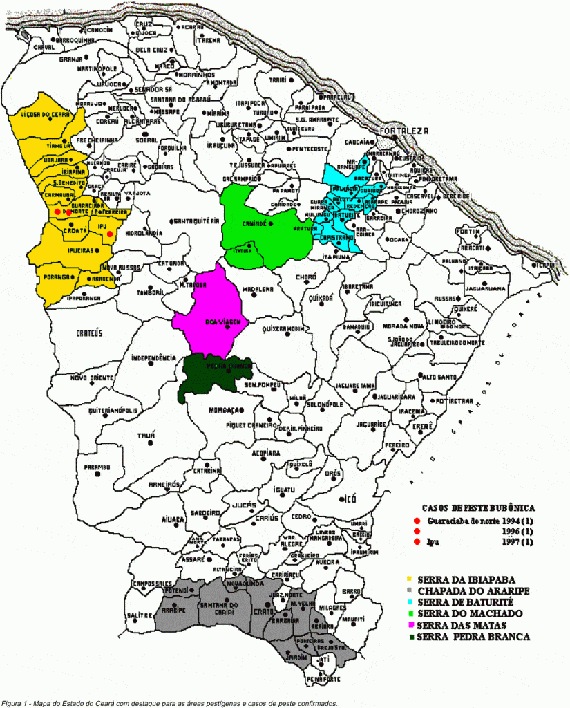 mapa das Serras do Ceará mapa das Serras do Ceará