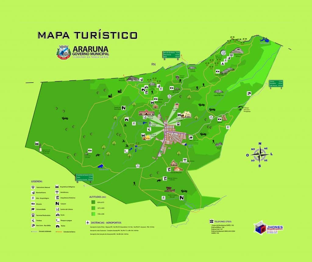 mapa turístico do Parque Estadual da Pedra da Boca - Araruna mapa turístico do Parque Estadual da Pedra da Boca - Araruna