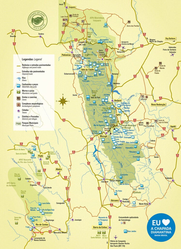 Mapa Guia Turístico da Chapada Diamantina Mapa Guia Turístico da Chapada Diamantina