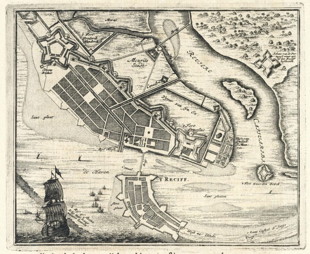 Mapa cidade Mauricia de Recife Pernambuco1639 Mapa cidade Mauricia de Recife Pernambuco 1639